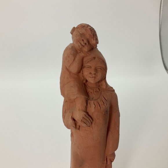 Vintage Handcrafted Art Terracotta Clay Mother & Child Figurine Sculpture*Read - Picture 3 of 15